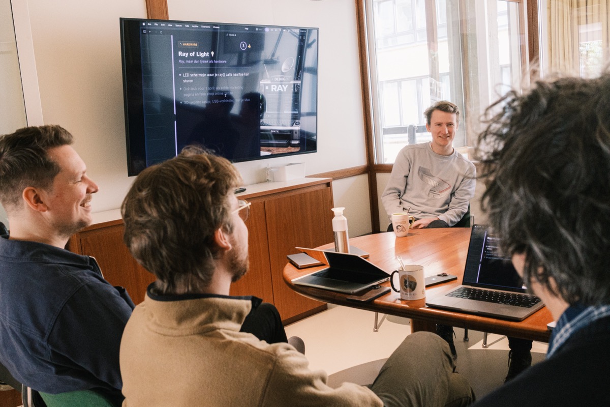 Team reviewing product